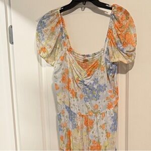 Billabong Floral Puff Sleeve Maxi Dress